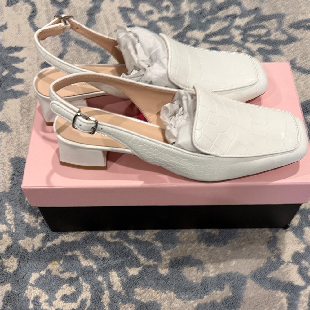 Kate Spade white Croc-Embossed Loafers - Picture 2 of 6